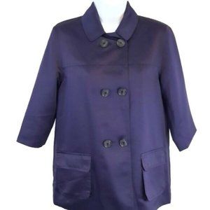 Simply Vera Vera Wang Purple Half Sleeve Button Front Dressy Jacket Womens Small